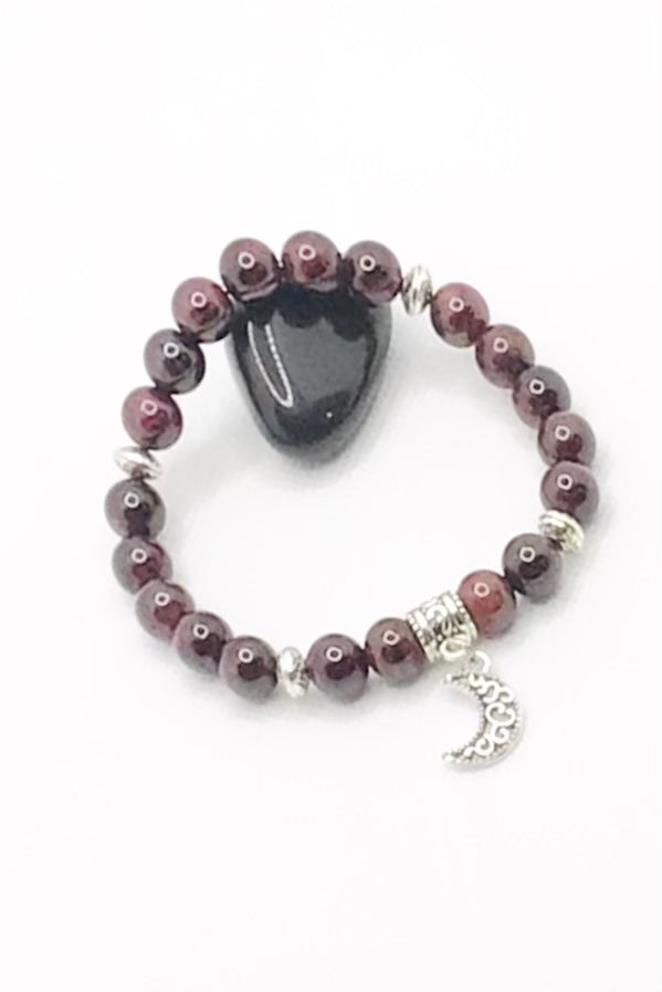 Garnet Natural Gemstone with Charm Bracelets