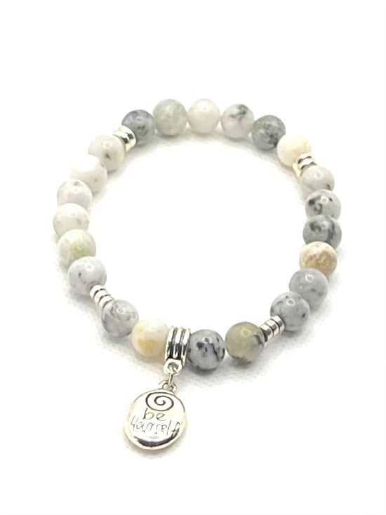 Jade (Mountain) Natural Gemstone with Charm Bracelet