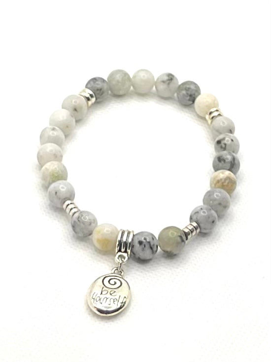 Jade (Mountain) Natural Gemstone with Charm Bracelet