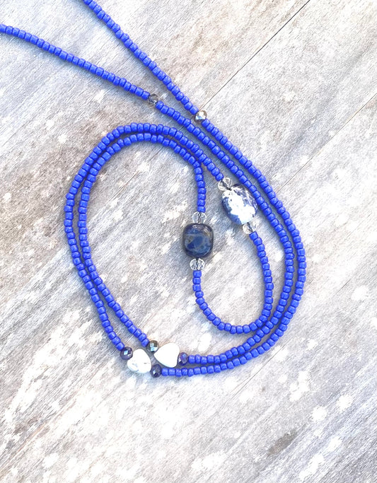 Blue Waist Bead with Sodalite & Howlite Gemstones