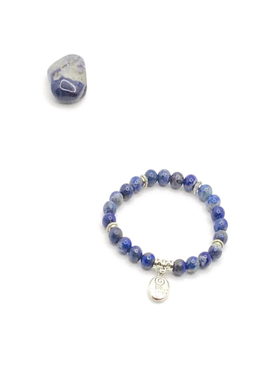 Lapis Lazuli Natural Gemstone with “Be You” Charm Bracelet