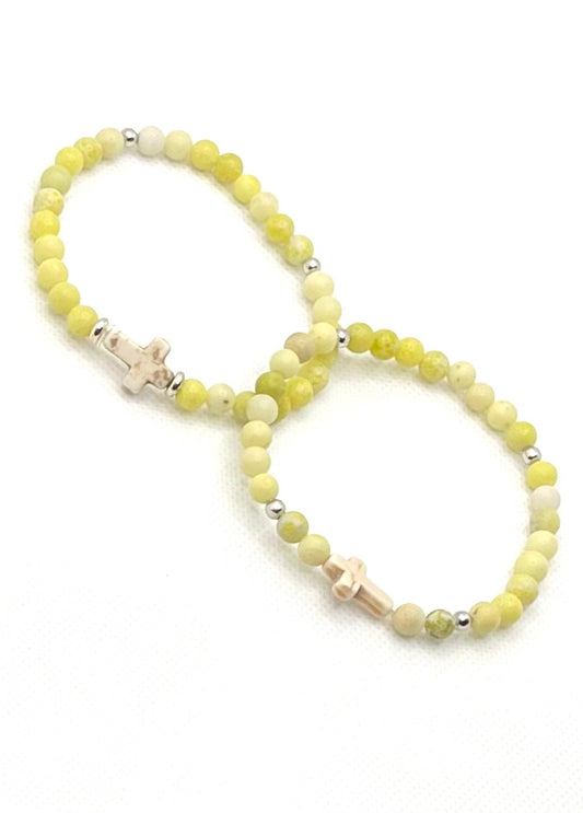 Jade (Yellow) Natural Gemstone Bracelet