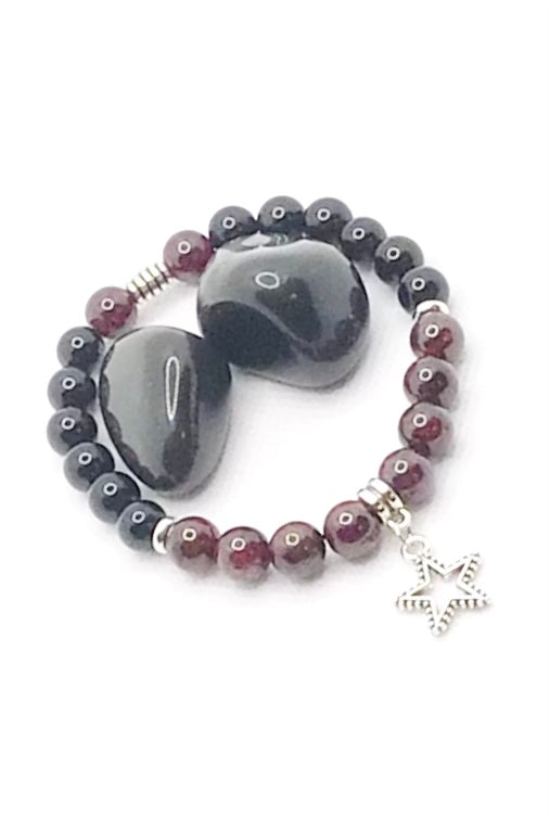 Garnet Natural Gemstone with Charm Bracelets