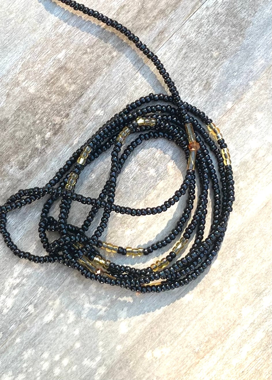 Black & Gold Waist Bead