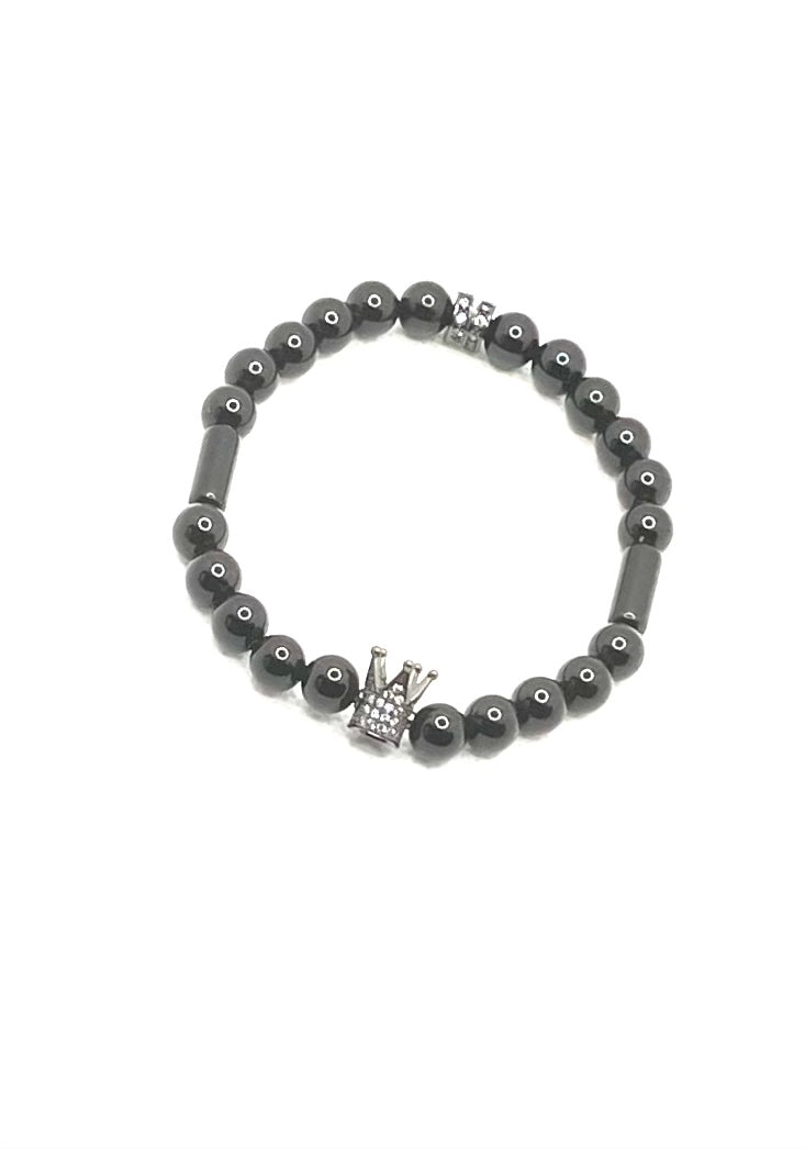 Black Onyx King Natural Gemstone Bracelet