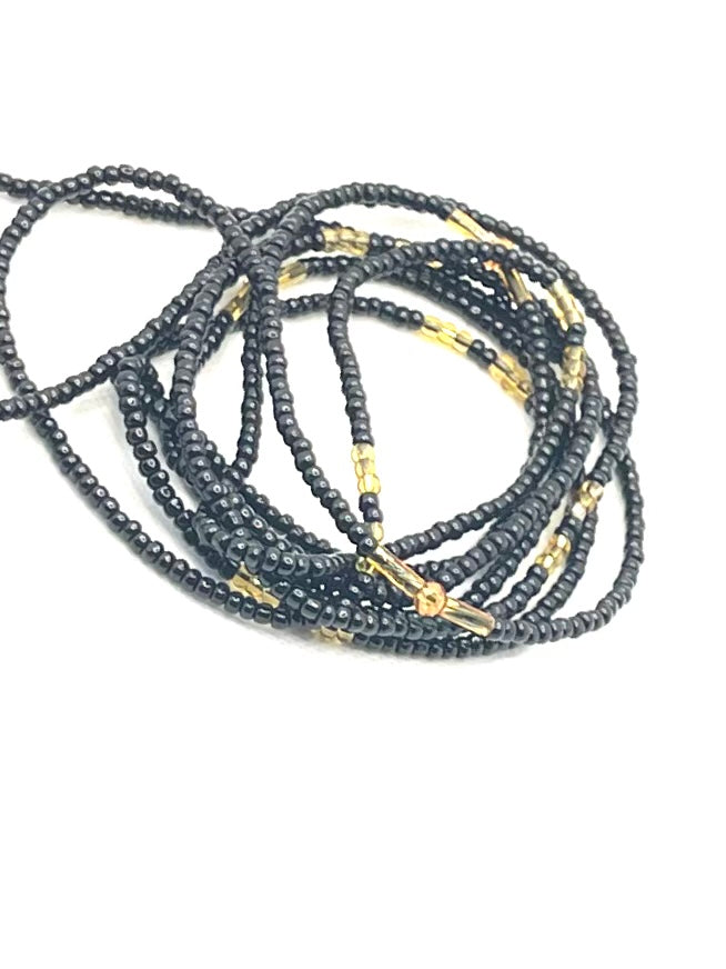 Black & Gold Waist Bead