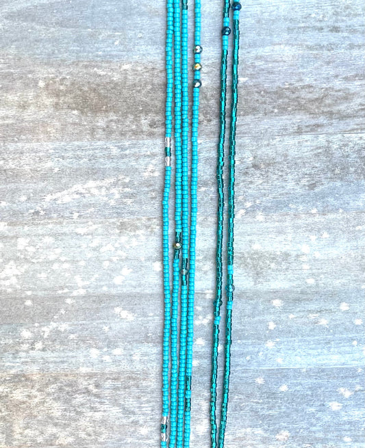 Turquoise Shimmer Jewels Waist Bead