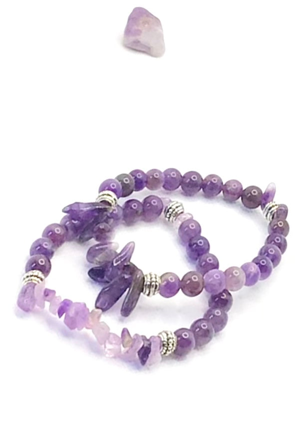 Amethyst with Chipped Natural Gemstone Bracelet