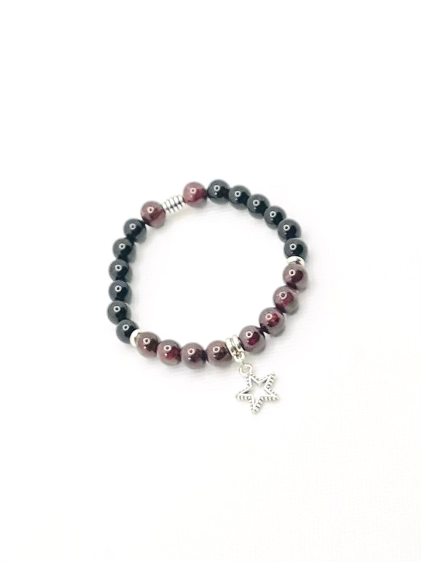 Garnet Natural Gemstone with Charm Bracelets