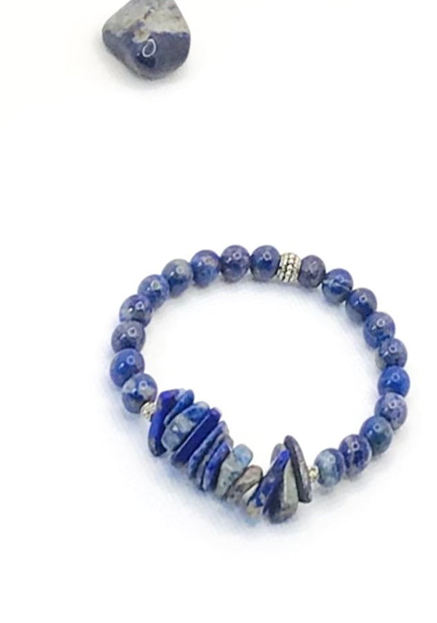 Lapis Lazuli with Chipped Natural Gemstone Bracelet