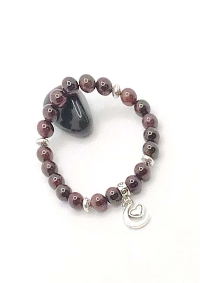 Garnet Natural Gemstone with Charm Bracelets