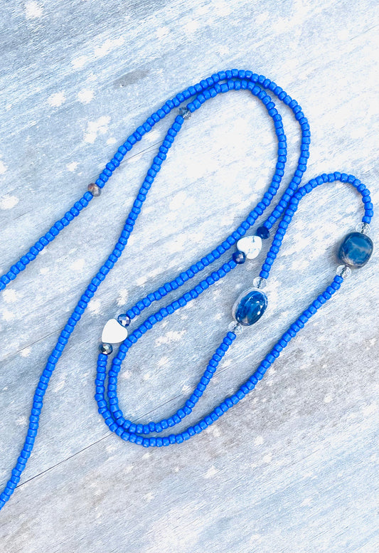 Blue Waist Bead with Sodalite & Howlite Gemstones