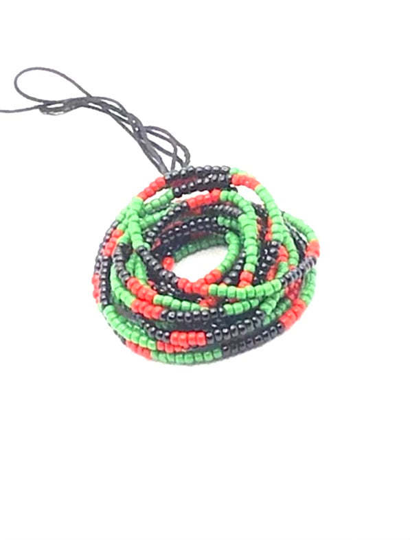 “The Culture” Green/Black/Red Waist Bead