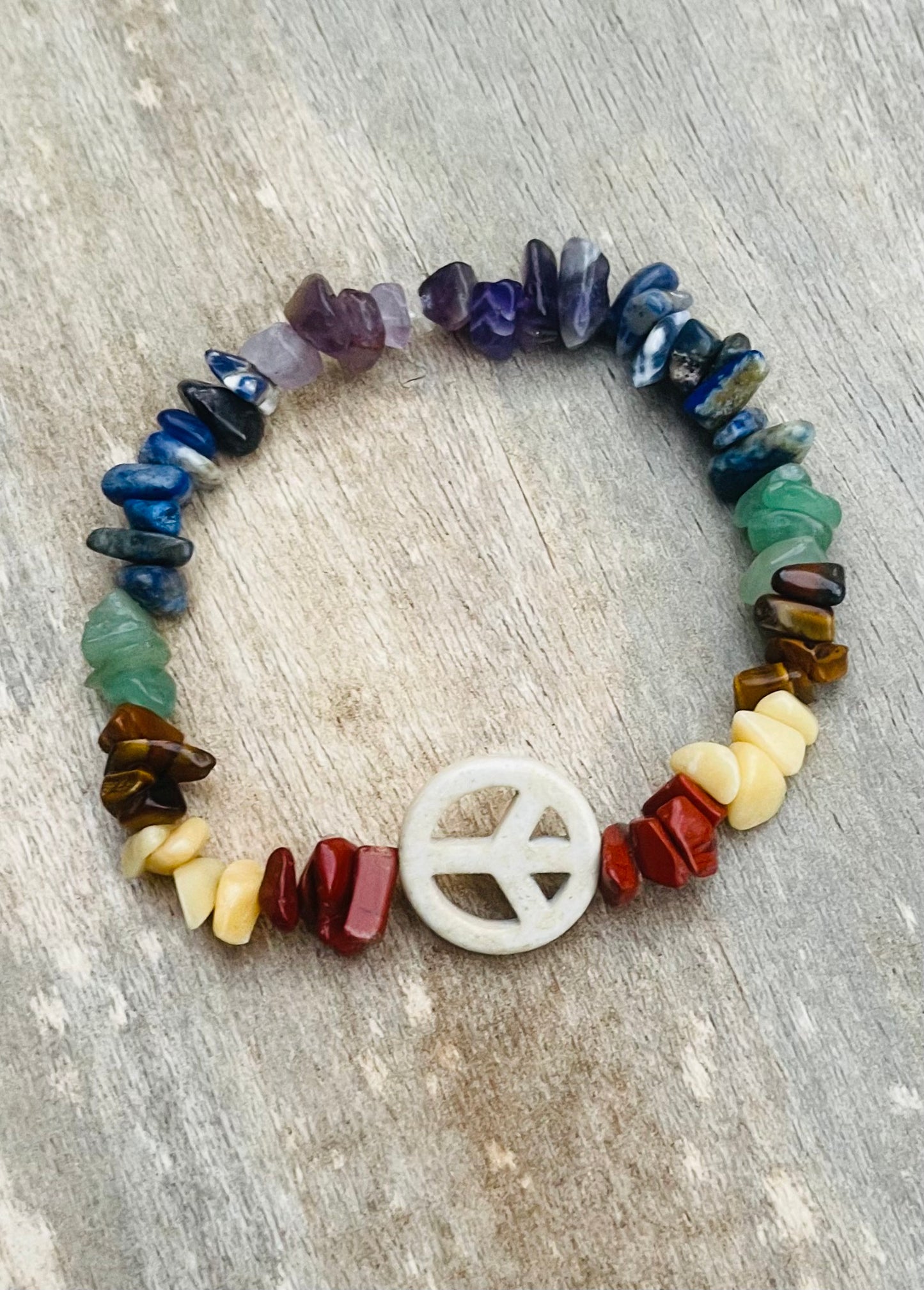 Chakra Chipped Gemstone Bracelet