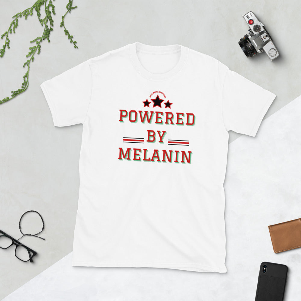 “Red Powered By Melanin” Unisex Statement T-Shirt